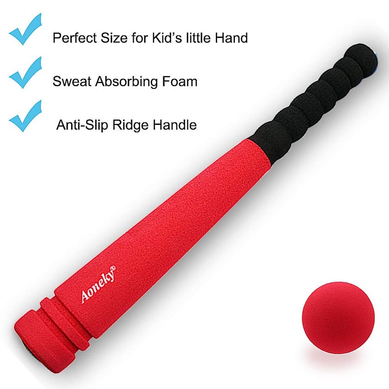 Aoneky Min Foam Baseball Bat and Ball for Toddler - Indoor Soft Super Safe T Ball Bat Toys Set for Kids Age 2 Years Old, Best Gift for Children, 16.5 inch - Image 2